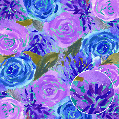 Lilac, Blue & Purple Roses and Dahlias Watercolor Background