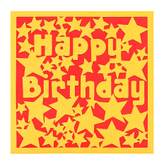 birthday card SVG, happy birthday stars cut file, star overlay birthday SVG