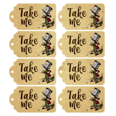 Alice in Wonderliand Take Me Mad Hatter Tags Print & Cut for Gifts & Parties
