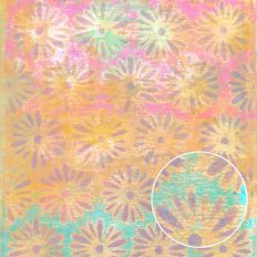 Ochre Pink Turquoise Floral Gelli Grunge Printable Background