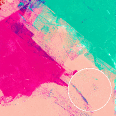 Peach Magenta Green Abstract Grunge Painted Monoprint Background