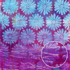 Turquoise Purple Floral Gelli Grunge Printable Background