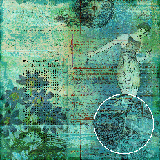 turquoise ephemera background with vintage calendar, grunge florals, antique handwriting, and flapper fashion illustration for crafts