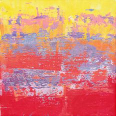 Yellow and Crimson Red Grunge Monoprint Background for Cardmaking and Paper Crafts