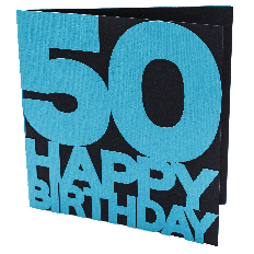 50th birthday card SVG, milestone birthday card cut file, modern birthday card SVG for men, big number card SVG, handmade 50th birthday idea