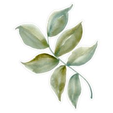 Watercolor 7 Green Leaves Print & Cut for Cards, Planners, and DIY Crafting