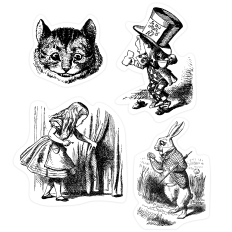 Alice in Wonderland Illustrations Print & Cut for Crafts