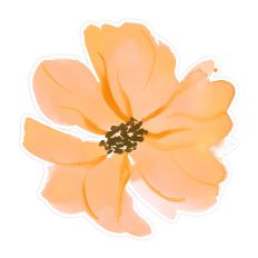 Apricot Orange Watercolor Flower for Print & Cut Crafting