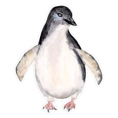 Fairy Penguin Watercolor Print for Scrapbooking, Cards, and Stickers