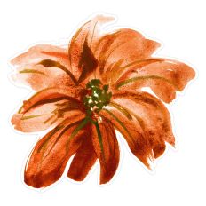 Burnt Orange Watercolor Flower Print & Cut for Crafts