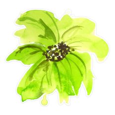 Chartreuse Green Watercolor Flower Print & Cut for Cards, Stickers & Scrapbooking
