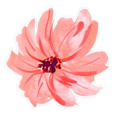 Coral Pink Orange Watercolor Flower SVG for Print and Cut Crafting Projects