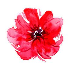 Coral Pink Watercolor Flower Print and Cut