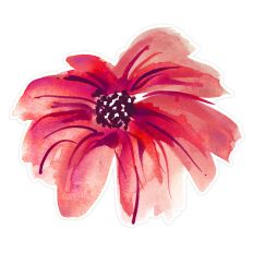Coral Pink Mauve Watercolor Flower Print & Cut for Crafts