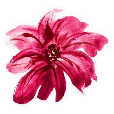 Crimson Watercolor Flower Print & Cut for Crafts