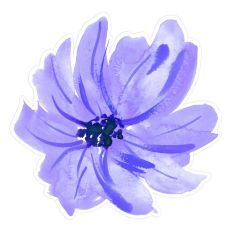 Deep Lavender Watercolor Flower SVG for Print and Cut Crafts and Journaling