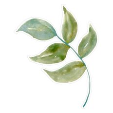 Watercolor 5 Green Leaves Print & Cut for Cards, Journals, and DIY Craft Projects