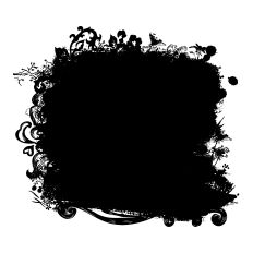 Floral Art Grunge Clipping Mask Frame or Border