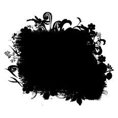 Floral Art Grunge Clipping Mask Frame or Border