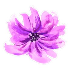 Fuschia Violet Watercolor Flower SVG for Print and Cut Craft Projects