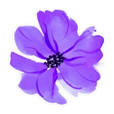 French Violet Watercolor Flower for Print & Cut Craft Projects