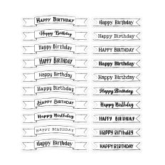 Doodled Happy Birthday Banners Sentiments Print and Cut