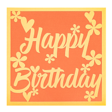 happy birthday flower card svg cutting file on contrasting insert