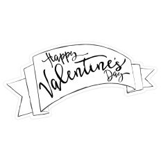 Doodled Printable Happy Valentine's Banner Sentiment 