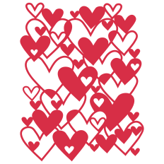 Overlapping Hearts Stencil / Background SVG for Cutting Machines