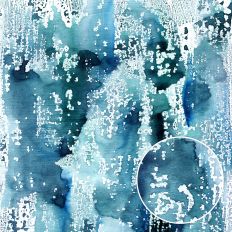 Indigo Blue Mixed Media Watercolor Background Pattern