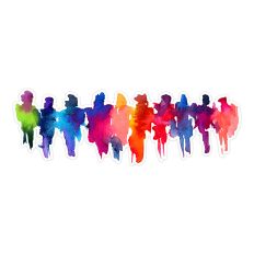 Abstract Watercolor Line of Friends Print and Cut