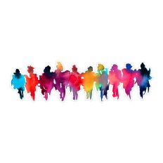 Watercolor Abstract Line of Friends Print And Cut