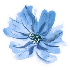 Muted Blue Watercolor Flower Print & Cut for Crafts