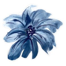 Navy Blue Watercolor Flower Print & Cut File