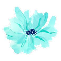 Pale Turquoise Watercolor Flower for Print & Cut Crafting