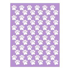 Paw Print Stencil SVG Background for Crafts - Rectangular