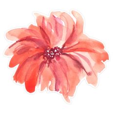 Peach Pink Watercolor Flower Print and Cut File for Crafters