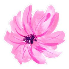 Pink Watercolor Flower SVG for Print and Cut Crafts