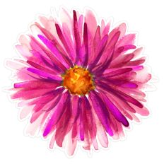 Pink Watercolor Daisy SVG – Floral Print and Cut File