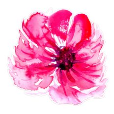 Pink Watercolor Flower Print and Cut