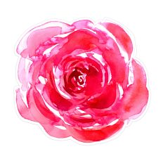 Pink Watercolor Rose Flower Print and Cut
