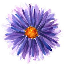 Purple Watercolor Daisy SVG – Floral Print and Cut File