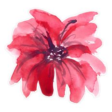 Red Watercolor Flower Print & Cut for Scrapbooking, Cards, Stickers & Journals