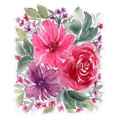 Red Rose Two Flowers Watercolor Floral Arrangement Print and Cut
