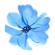 Rich Sky Blue Watercolor Flower for Print & Cut Crafts
