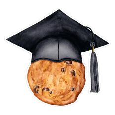 Smart Cookie Graduation Print and Cut File – Watercolor Cookie with Cap Design