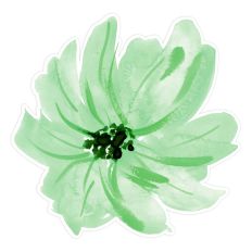 Soft Green Watercolor Flower SVG for Print and Cut Crafts