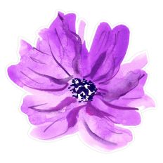 Soft Violet Watercolor Flower SVG for Print and Cut Stickers & Scrapbooking
