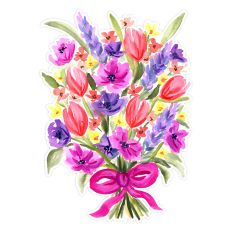 Spring Watercolor Floral Bouquet Print & Cut for Easter & Mother’s Day Crafts