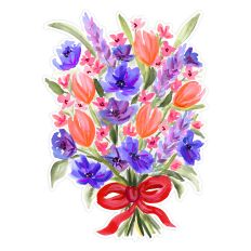Spring Watercolor Floral Bouquet Print & Cut for Easter & Mother’s Day Crafts